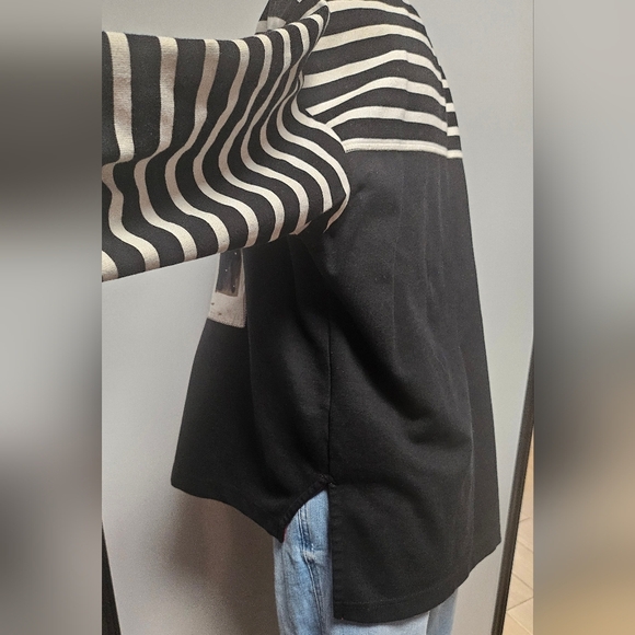 Marc by Marc Jacobs Monochrome Striped Dreamy Rhea Print Sweatshirt - Picture 4 of 5